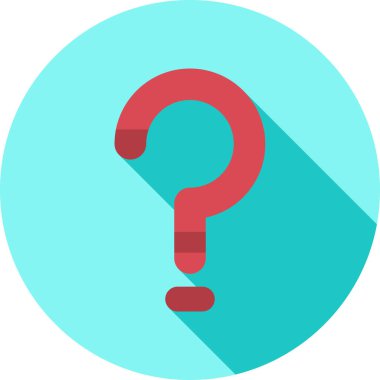 Soru işareti işareti simgesi. Yardım simgesi. SSS işareti. Düz tasarım stili.