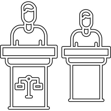 Konferans toplantı simgesi ana hatları biçiminde