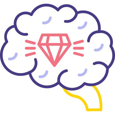 Beyin. Web simgesi basit illüstrasyon