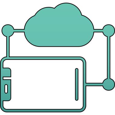 bulut hesaplama simgesi, vektör illüstrasyonu