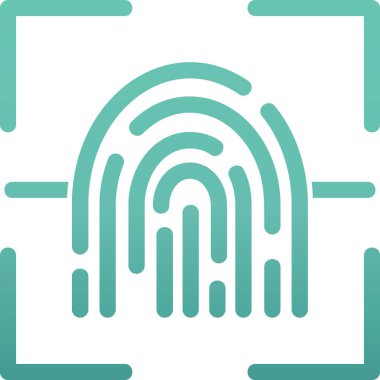 Parmak izi. Web simgesi basit illüstrasyon