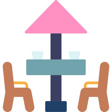 Sandalye Simgesi, vektör illüstrasyonu