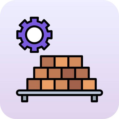 Beyaz zemin üzerinde tekerlek ve sikke simgesi olan bloklar. Renkli tasarım. vektör illüstrasyonu