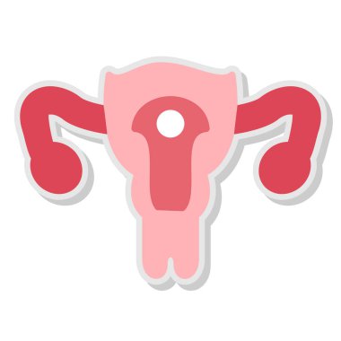 İnsan uterusu simgesi, vektör illüstrasyonu