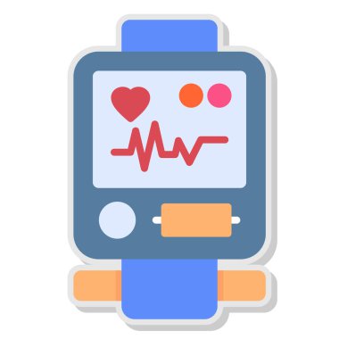 kalp atış hızı simgesi, basit vektör illüstrasyonu