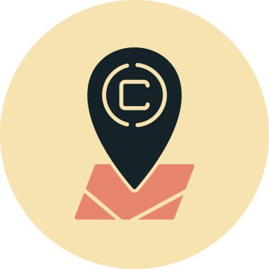 Konum işaretçi illüstrasyon sembol simge vektör