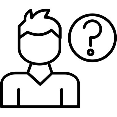 Soru işareti olan avatar kişi, simge tasarımı