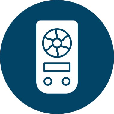 radyo vektör simgesi. bir çember içinde bicbicolor düz simge biçimi, yuvarlak açılar, beyaz arkaplan.