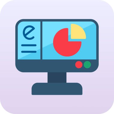 grafik simgesi ile bilgisayar monitörü