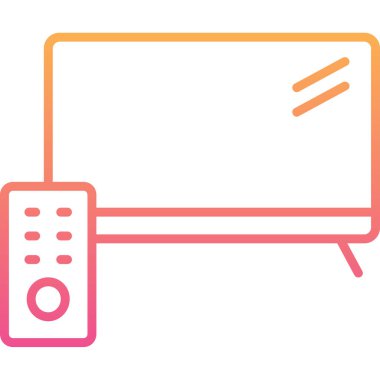 Televizyon simgesi, vektör illüstrasyonu