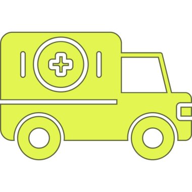 ambulans simgesi, vektör illüstrasyonu