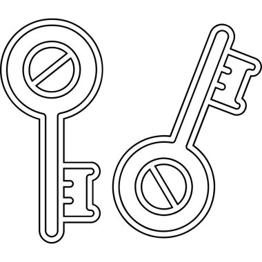 anahtar kilit ikon vektörü. İnce çizgi işareti. izole edilmiş sınır sembolü çizimi