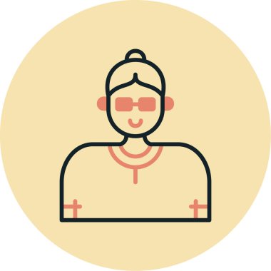 avatar kadın kişi simgesi doldurulmuş dış hat biçimi