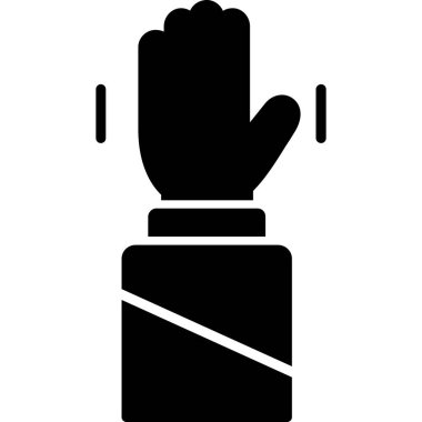 Eldiven vektör simgesiyle el. Web tasarımı için eldivenli, beyaz arkaplanda izole edilmiş basit vektör simgesi.