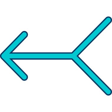 ok sol vektör simgesi ile doldurulmuş dış hat biçimi