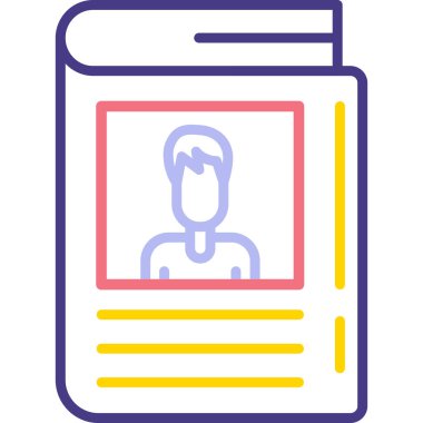 Kimlik kartı simgesi, vektör illüstrasyonu