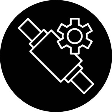 Seo ve teknoloji simgesinin vektör illüstrasyonu