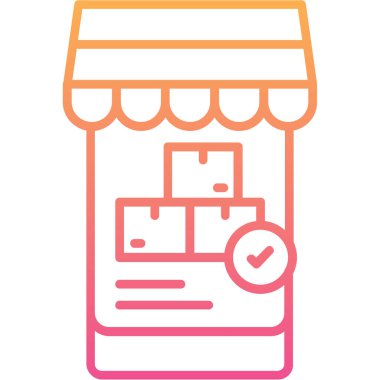 Dükkan. Web simgesi basit illüstrasyon