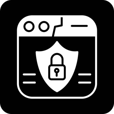 Güvenlik. Web simgesi basit illüstrasyon