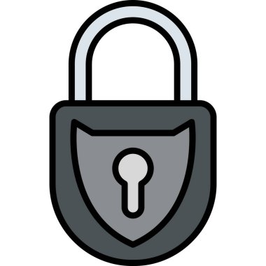 Güvenli kilit, illüstrasyon, beyaz arkaplan üzerindeki vektör.