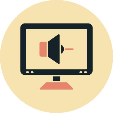 Bilgisayar monitörü ses simgesini gösteriyor