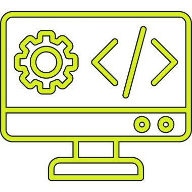 bilgisayar ekranı simgesi. Web için dizüstü bilgisayarın özet çizimi ve vektör simgesi