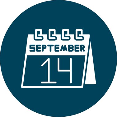 14 Eylül tarihli mavi bir takvimin çizimi