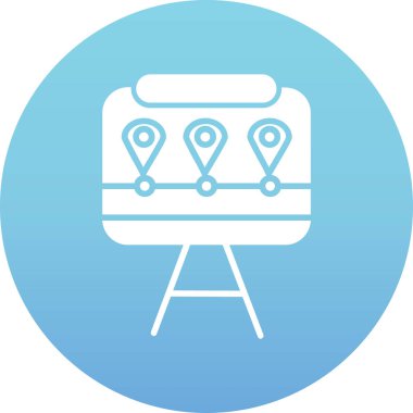 Konum simgesine sahip harita işaretleyici, basit vektör illüstrasyonu