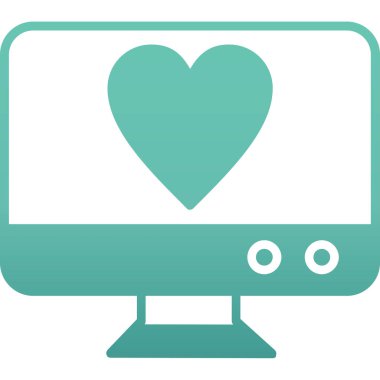 Monitör. Web simgesi basit illüstrasyon