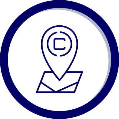 Bir harita simgesinin vektör illüstrasyonu