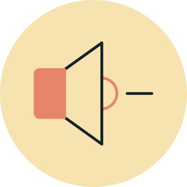 Hoparlör Düz Vektör Simgesi