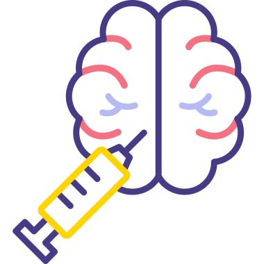 Aşı simgesi vektör tasarımlı beyin