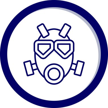 Gaz maskesi simgesinin vektör illüstrasyonu