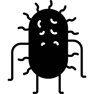 Bir virüsün çizgi film tarzı simgesi