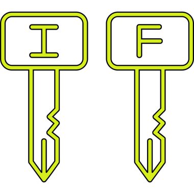 anahtar simgesi seti. Beyaz arkaplanda izole edilmiş vektör illüstrasyonu