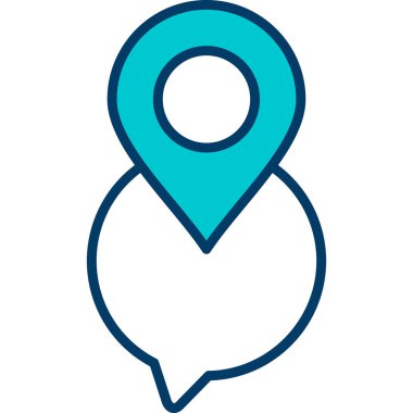 konum işaretleyici pin simgesi ana hat biçiminde