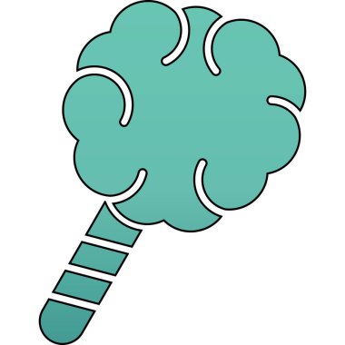 Tatlı karikatür bastonu, beyaz arkaplanda vektör çizimi