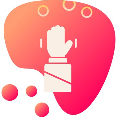 Kırmızı kalbi tutan bir elin vektör çizimi