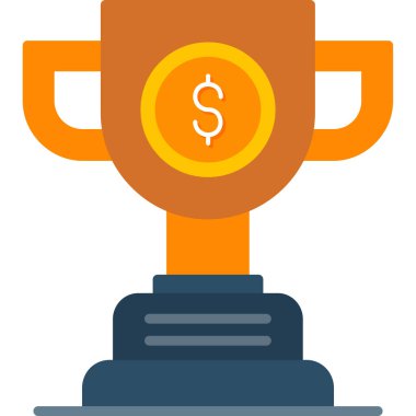 Para sembollü kupa izole edilmiş ikon vektör illüstrasyon tasarımı