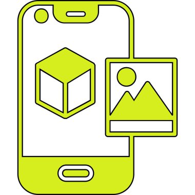 Akıllı telefon ve mobil simgenin vektör çizimi