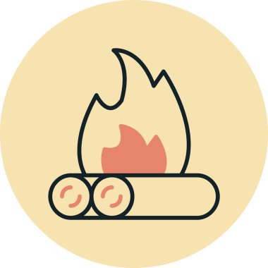 Şömine simgesinin vektör illüstrasyonu