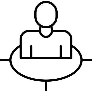 İş adamı ikonu. Beyaz arkaplanda izole edilmiş web tasarımı için iş adamı vektör simgesi taslağı