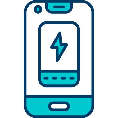 Batarya ikonu vektör illüstrasyonlu akıllı telefon