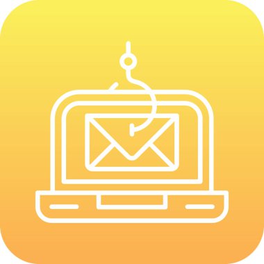 Sarı arkaplanda e-posta ileti simgesi izole edildi