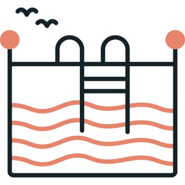 Havuz. Web simgesi basit tasarım