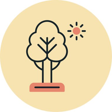 Modern ağaç simgesinin vektör illüstrasyonu