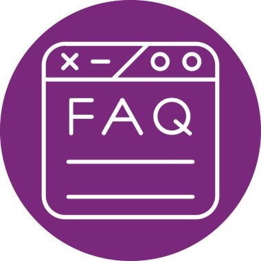 Faq. Web simgesi basit illüstrasyon