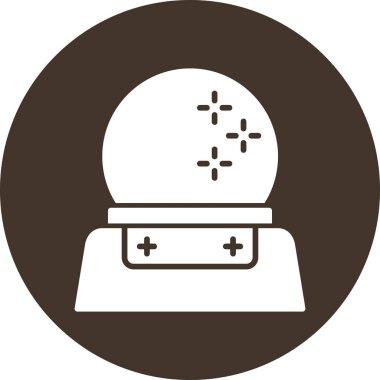 Tıbbi ikon vektörü. Bu yuvarlak sembol kahverengi ve beyaz arkaplanda izole edilir..