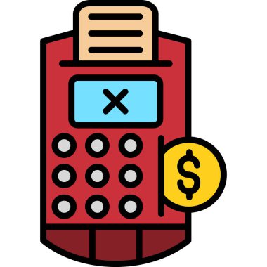 pos terminal simgesi. Ağ için atm vektör simgelerinin özet çizimi