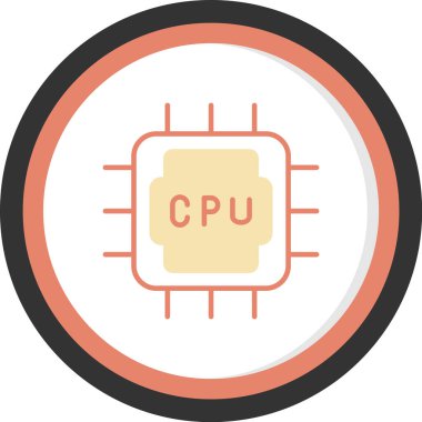 İşlemci. Web simgesi basit illüstrasyon